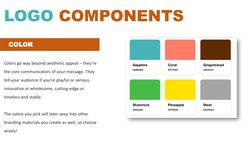 LOGO COMPONENTS
Colors go way beyond aesthetic appeal – they’re 
the core communicators of your message. They 
tell your audi