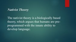 Nativist Approach Nativist Theory of Language Acquisition | PDF | Language Acquisition ...