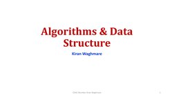 Algorithms & Data 
Structure
Kiran Waghmare
CDAC Mumbai: Kiran Waghmare
1
