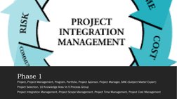 Phase 1
Project, Project Management, Program, Portfolio, Project Sponsor, Project Manager, SME (Subject Matter Expert)
Projec