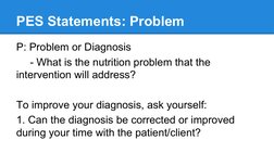 Pes Statement Problem List PES Statement Guidelines and Examples | PDF | Weight Loss | Medical ...