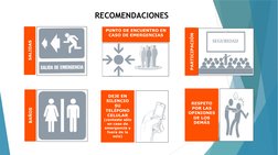 DEJE EN
SILENCIO
SU
TELÉFONO
CELULAR
(conteste sólo
en caso de
emergencia y
fuera de la
sala)
BAÑOS
PUNTO DE ENCUENTR