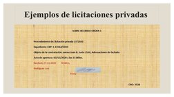Ejemplos de licitaciones privadas 
