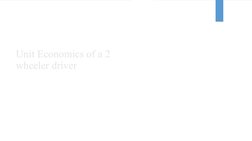 Unit Economics of a 2 
wheeler driver 

