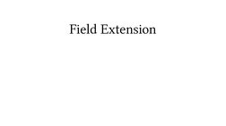 Field Extension
                                                                                        
