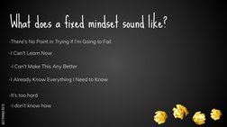 SLIDESMANIA.COM
What does a fixed mindset sound like?
-There's No Point in Trying if I'm Going to Fail
-I Can't Learn Now
-I