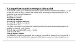 Catálogo de cuentas de una empresa industrial
El catálogo de cuentas de una empresa industrial tiene algunas diferencias fund