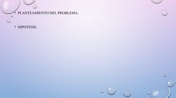 • PLANTEAMIENTO DEL PROBLEMA.
• HIPOTESIS.
