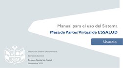 Manual para el uso del Sistema 
Mesa de Partes Virtual de ESSALUD 
 
 
 
 
Usuario 
 
 
 
 
 
O
