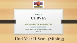 UNIT-2
CURVES
MR. ABHISHEK MOHAPATRA
ASSISTANT PROFESSOR
DEPARTMENT OF MINING ENGINEERING
GIET ®
