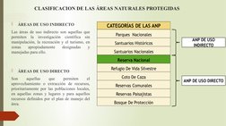 CLASIFICACION DE LAS ÁREAS NATURALES PROTEGIDAS

ÁREAS DE USO INDIRECTO
Las áreas de uso indirecto son aquellas que 
permite