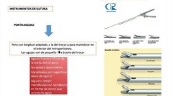  
INSTRUMENTOS DE SUTURA
INSTRUMENTOS DE SUTURA
PORTA-AGUJAS
PORTA-AGUJAS
Pero con longitud adaptada a la del trocar y para m