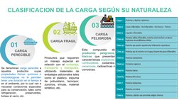CLASIFICACION DE LA CARGA SEGÚN SU NATURALEZA
01
CARGA 
PERECIBLE
02
CARGA FRAGIL
03
CARGA 
PELIGROSA 
Se denominan carga per