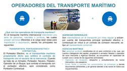 OPERADORES DEL TRANSPORTE MARÍTIMO
¿Qué son los operadores de transporte marítimo? 
En el transporte marítimo internacional i