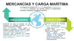 MERCANCÍAS Y CARGA MARÍTIMA
CARGA A GRANEL
CARGA GENERAL
La carga es el conjunto de bienes o mercancías protegidas por 
un em