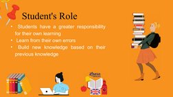 •  Students have a greater responsibility 
for their own learning
•  Learn from their own errors
•  Build new knowledge based