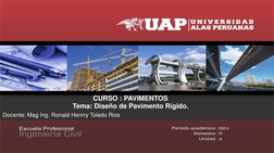 CURSO : PAVIMENTOS 
Tema: Diseño de Pavimento Rígido. 
Docente: Mag Ing. Ronald Henrry Toledo Rios 
2020-II 
VII 
 III 

