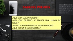 ¿QUÉ ES LA LLUVIA DE IDEAS?
¿CON QUE OBJETIVO SE REALIZA UNA LLUVIA DE
IDEAS?
¿COMO PUEDO OBTENER LA IDEA GANADORA?
¿QUE ES U