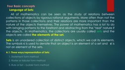Four Basic Concepts of Sets in Math | PDF | Set (Mathematics) | Numbers