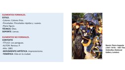 ELEMENTOS FORMALES.
ESTILO.
-Colores: Colores fríos.
-Pinceladas: Pinceladas rápidas y  suaves.
-Plano figura.
TÉCNICA: Óleo.