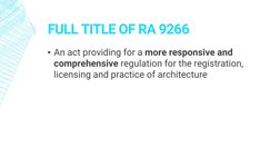 Ra 9266 | PDF | Licensure | Architect