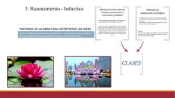 3. Razonamiento - Inductivo
Analiza el objeto de estudio desde lo particular a lo general, es decir se analiza la 
obra y sus