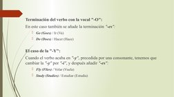 Terminación del verbo con la vocal "-O":
En este caso también se añade la terminación "-es":
Go (Goes) / Ir (Va)
Do (Does) 