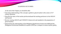 .
•                                      LEARNING OUTCOMES
   At the end of the Chapter you should be able: 
• Gain deep unde