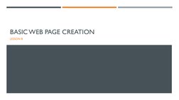 BASIC WEB PAGE CREATION
LESSON 8
