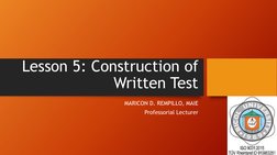 Guidelines for Constructing Written Tests | PDF | Educational ...