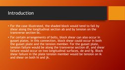 Introduction
• For the case illustrated, the shaded block would tend to fail by 
shear along the longitudinal section ab and