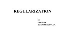 REGULARIZATION
                               BY,
                                               SWETHA V,