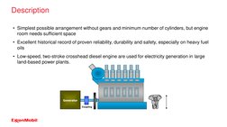 • Simplest possible arrangement without gears and minimum number of cylinders, but engine 
room needs sufficient space
• Exce