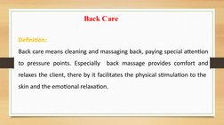 7 Steps of Back Care Procedure | PDF | Massage | Medical Specialties