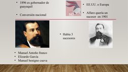 • 1896 es gobernador de  
guayaquil 
• Conversión nacional 
• EE.UU. o Europa 
• Alfaro quería un 
sucesor  en 1901
• Había 3