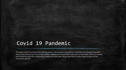 Covid 19 Pandemic
This app is used to facilitate food ordering easier in the situation of pandemic .Customers can directly ac