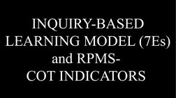 7E Model of Inquiry-Based Learning | PDF | Learning | Teachers