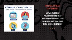 PHYSICAL FITNESS 
FITT PRINCIPLE
are an exercise
prescription to help
participants understand
how long and how hard
they shou