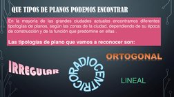 QUE TIPOS DE PLANOS PODEMOS ENCONTRAR
En la mayoría de las grandes ciudades actuales encontramos diferentes
tipologías de pla