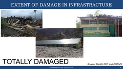 DEPARTMENT OF EDUCATION
EXTENT OF DAMAGE IN INFRASTRACTURE
8
TOTALLY DAMAGED
Source: DepEd EFD and DRRMS
