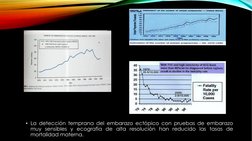 • La detección temprana del embarazo ectópico con pruebas de embarazo
muy sensibles y ecografía de alta resolución han reduci