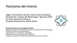 Posiciones del Intento
Según Transmisión de Don Carlos Jesús Castillejos
Durante los “Cantos del Relámpago” Ago-Sep 2019
En W