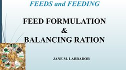 FEEDS and FEEDING
FEED FORMULATION 
&
BALANCING RATION
JANE M. LABRADOR
