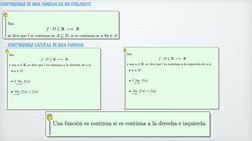 CONTINUIDAD DE UNA FUNCIÓN EN UN CONJUNTO
CONTINUIDAD LATERAL DE UNA FUNCIÓN 
