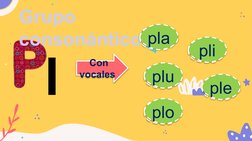 Grupo 
consonántico:
Con 
vocales 
pla
ple
pli
plo
plu
l
