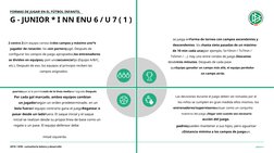 FORMAS DE JUGAR EN EL FÚTBOL INFANTIL
G - JUNIOR * I NN ENU 6 / U 7 ( 1 )
se juega enForma de torneo con campos ascendentes y