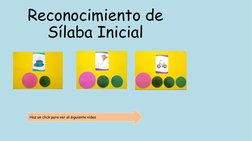 Reconocimiento de 
Sílaba Inicial
Haz un click para ver el siguiente video

