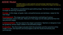 A-nalysis. This phase is considered the goal-setting stage. The focus of the designer is 
to target all learning competencies