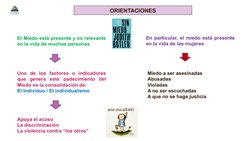 ORIENTACIONES
El Miedo está presente y es relevante 
en la vida de muchas personas
En particular, el miedo está presente 
en