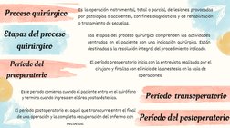 Proceso quirúrgico 
Es la operación instrumental, total o parcial, de lesiones provocadas
por patologías o accidentes, con fi